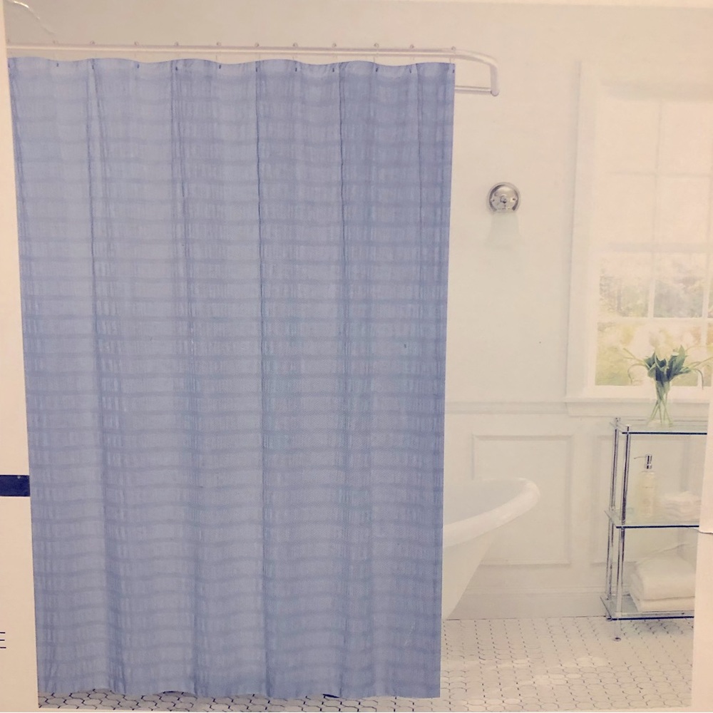 NWT Crinkled Shower Curtain, Camilla Blue, Hemlock Home